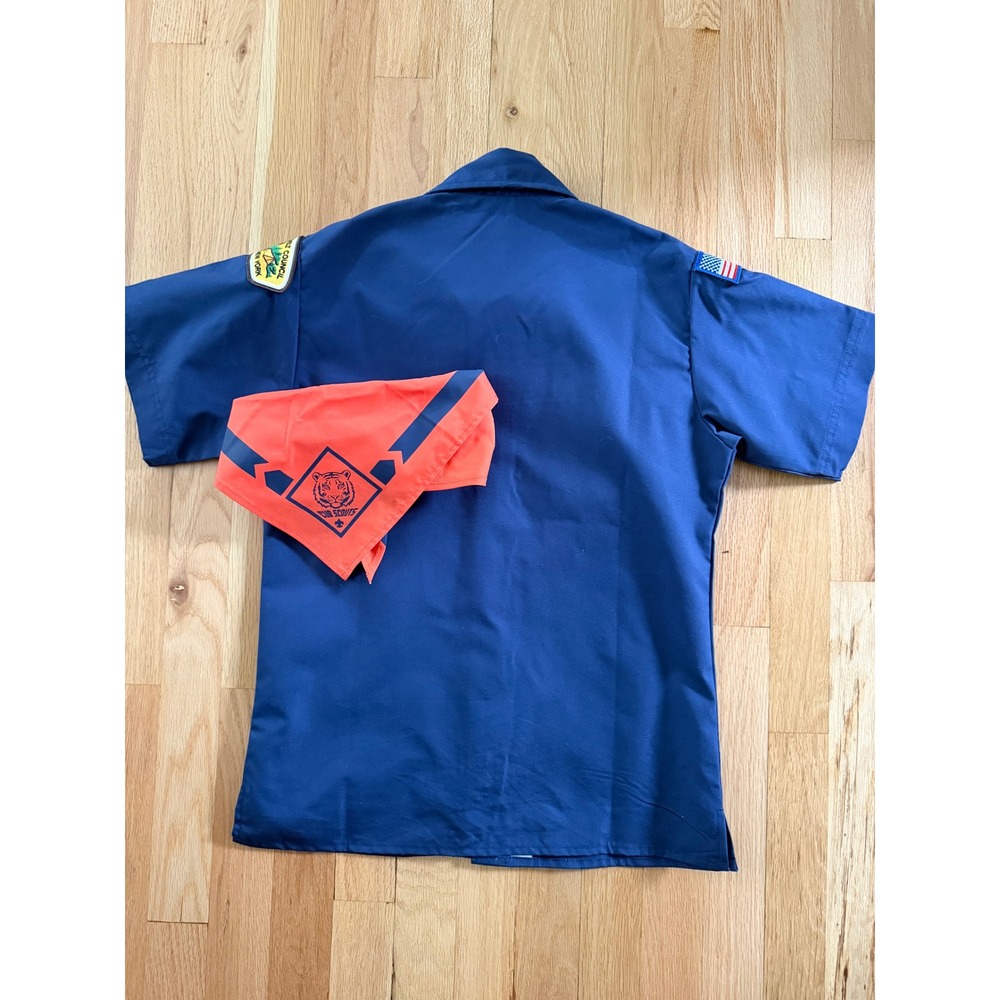 Boy Scouts of America Cub Navy Uniform Shirt Teddy Roosevelt NY Patch Youth M - Picture 9 of 9